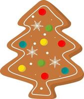 festlig småkakor för jul i de form av en jul träd. utsökt småkakor dekorerad med glasyr.glad ny år dekoration.glad jul.firar ny år och christmas.vector illustration vektor