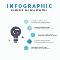 ökologie umwelt grün idee festes symbol infografiken 5 schritte präsentationshintergrund vektor