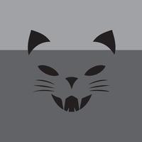 Einfaches Katzendesign mit einigen spezifischen Linien auf grauem Hintergrund vektor