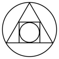 vektor symbol av de filosofens sten.den kvadrat cirkel, alkemisk glyf och symbol