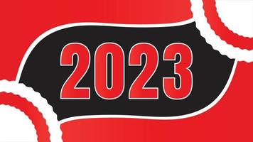 frohes neues jahr 2023, typografie 2023, hintergrund 2023, frohes neues jahr hintergrund, frohes weihnachtsthema, roter hintergrund vektor