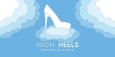 High Heels Beauty Girl Logo-Konzept mit Premium-Design-Vektor vektor