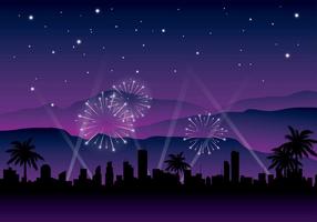 Hollywood Light Nacht Hintergrund Free Vector