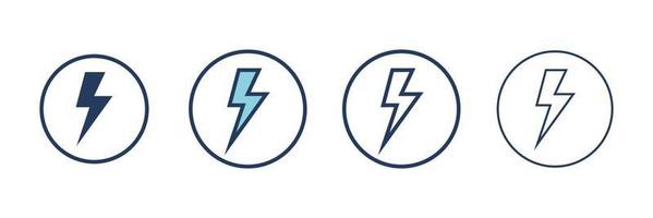 elektricitet ikoner uppsättning. uppsättning av energi vektor symbol. fylld och linjär stil tecken för mobil begrepp och webb design.
