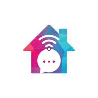 chat wifi home form konzept logo design vektor zeichen. Chat-WLAN-Logo-Design-Ikone