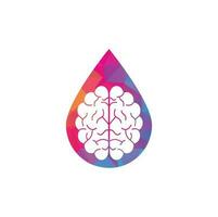 Brain-Drop-Konzept-Logo-Design. Brainstorming-Power-Denken-Gehirn-Logo-Symbol vektor