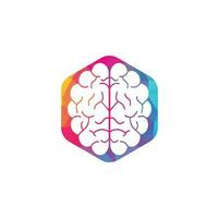 Gehirnschild-Form-Konzept-Logo-Design. Brainstorming-Power-Denken-Gehirn-Logo-Symbol vektor