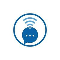 Chat-WLAN-Logo-Design-Vektorzeichen. Chat-WLAN-Logo-Design-Ikone vektor