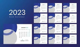 skrivbord kalender mall 2023 vektor