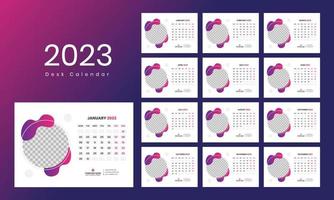 skrivbord kalender mall 2023 vektor