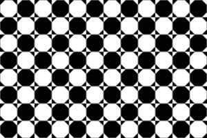 svart och vit geometrisk bricka golv, oktogon och fyrkant retro bakgrund för design, sömlös mönster bakgrund. vektor