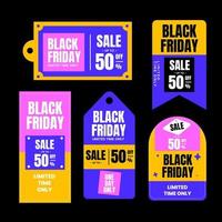 black friday sale pricetag design set mit lustigen farben vektor