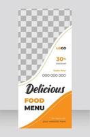 moderne Food-Rollup-Banner-Designvorlage für Restaurant vektor