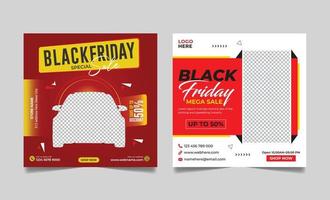 svart fredag produkt försäljning social media posta fyrkant webb baner mall vektor