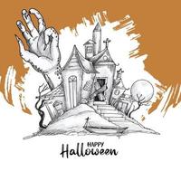 Happy Halloween Horror Festival Feier dekoratives Hintergrunddesign vektor