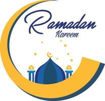 ramadan kareem grußkarte mit mond, laterne, plakatillustration. Vektor-Illustration. muslimischer hintergrund. einfach und elegant vektor