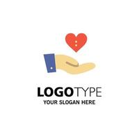 välgörenhet donation ger hand kärlek företag logotyp mall platt Färg vektor