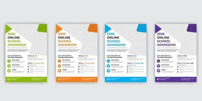 moderner Online-Schulbildungs-Zulassungsflyer kostenloser Download vektor