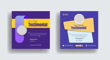 Kundenfeedback-Testimonial-Story-Vorlage, Client-Review-Social-Media-Story-Website-Banner und vertikales Banner oder Flyer-Vorlage mit Sternbewertung vektor