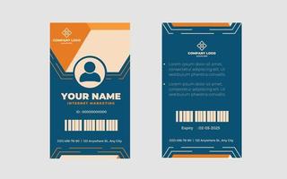 minimalistische ID-Karte, Namenskarte, Visitenkarte mit Vektorvorlage in hellen Farben vektor