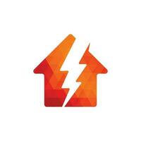 Design des Donner-Logos für Zuhause. Design-Element für das Energie-Logo des Hauses. vektor