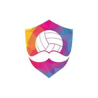 starkes Volleyball-Vektor-Logo-Design. Schnurrbart und Volleyball-Vektor-Icon-Design. vektor