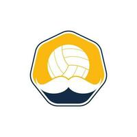 starkes Volleyball-Vektor-Logo-Design. Schnurrbart und Volleyball-Vektor-Icon-Design. vektor