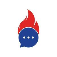 Feuer-Chat-Logo-Vorlagenvektor. Logo-Symbol oder Symbolvorlage für heiße Gespräche vektor