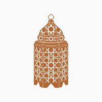 redigerbar isolerat platt svartvit stil hängande brun mönstrad arab lampa vektor illustration för islamic tillfällig tema syften sådan som ramadan och eid också arab kultur design behov