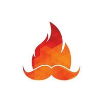 Schnurrbart-Feuer-Vektor-Logo-Design-Vorlage vektor