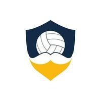 starkes Volleyball-Vektor-Logo-Design. Schnurrbart und Volleyball-Vektor-Icon-Design. vektor