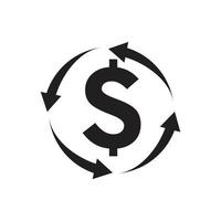 Dollar-Geld-Vektor-Symbol-Illustration-Design-Vorlage - Vektor