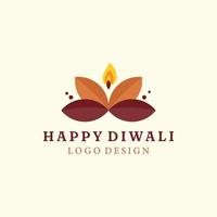 Lycklig diwali vektor stil logotyp med årgång modern mall design, ljus, kultur, Indien logotyp illustration