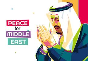 Fred för Mellanöstern - Popart Porträtt vektor