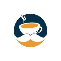 Schnurrbart-Kaffee-Logo-Design-Vorlage. Inspiration für kreative Café-Logos vektor