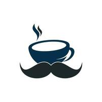 Schnurrbart-Kaffee-Logo-Design-Vorlage. Inspiration für kreative Café-Logos vektor