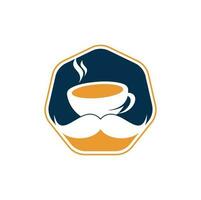 Schnurrbart-Kaffee-Logo-Design-Vorlage. Inspiration für kreative Café-Logos vektor