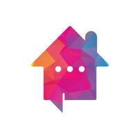 Chat-Home-Vektor-Logo-Design. Sprechen Sie Home-Logo-Design-Vorlage. vektor