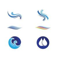 Wasserwellen-Logo-Design-Vorlage vektor