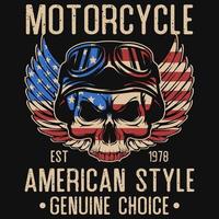 amerikanisches Motorradfahrer-T-Shirt-Design vektor