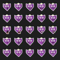 valentine emoji uttryckssymbol hjärta jäkel ondska arg lila vektor