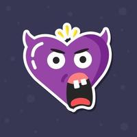 valentine emoji emoticon herz teufel böse wütend lila vektor