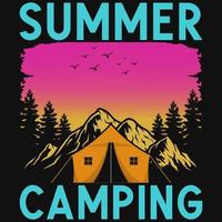 Sommer-Camping-T-Shirt-Design vektor