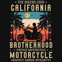 kalifornien motorcykel ridning tshirt design vektor