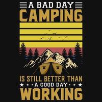 Camping-Vintage-T-Shirt-Design vektor