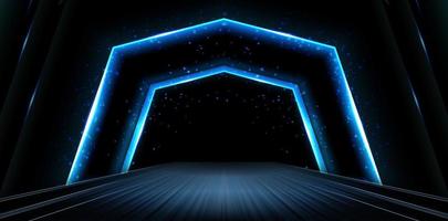 polygonaler Tunnel funkelt leuchtende Lichter für E-Commerce-Schilder Einzelhandelsmarkt, Werbeagentur, Werbekampagnenmarketing, E-Mail-Newsletter, Landing Pages, Header, Billboard, Posts vektor