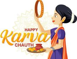 Happy Karva Chauth Day Banner-Design vektor