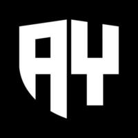 ay-Brief-Logo mit schwarzem Hintergrund. ay-Icon-Design mit Monogrammform. y-schriftlogo mit sil-form. ja Textlogo. und Icon-Design. ay-Icon-Design mit Buchstaben. beliebt j. ja buchstaben logo. vektor