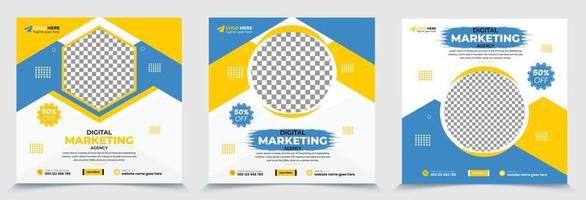 kreative idee digitale marketingagentur quadratische vorlage social media post und banner. vektor