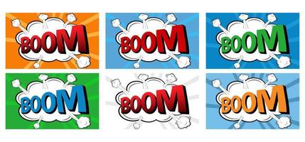 Boom-Comic-Text-Sprechblase. Comic-Poster-Hintergrund vektor